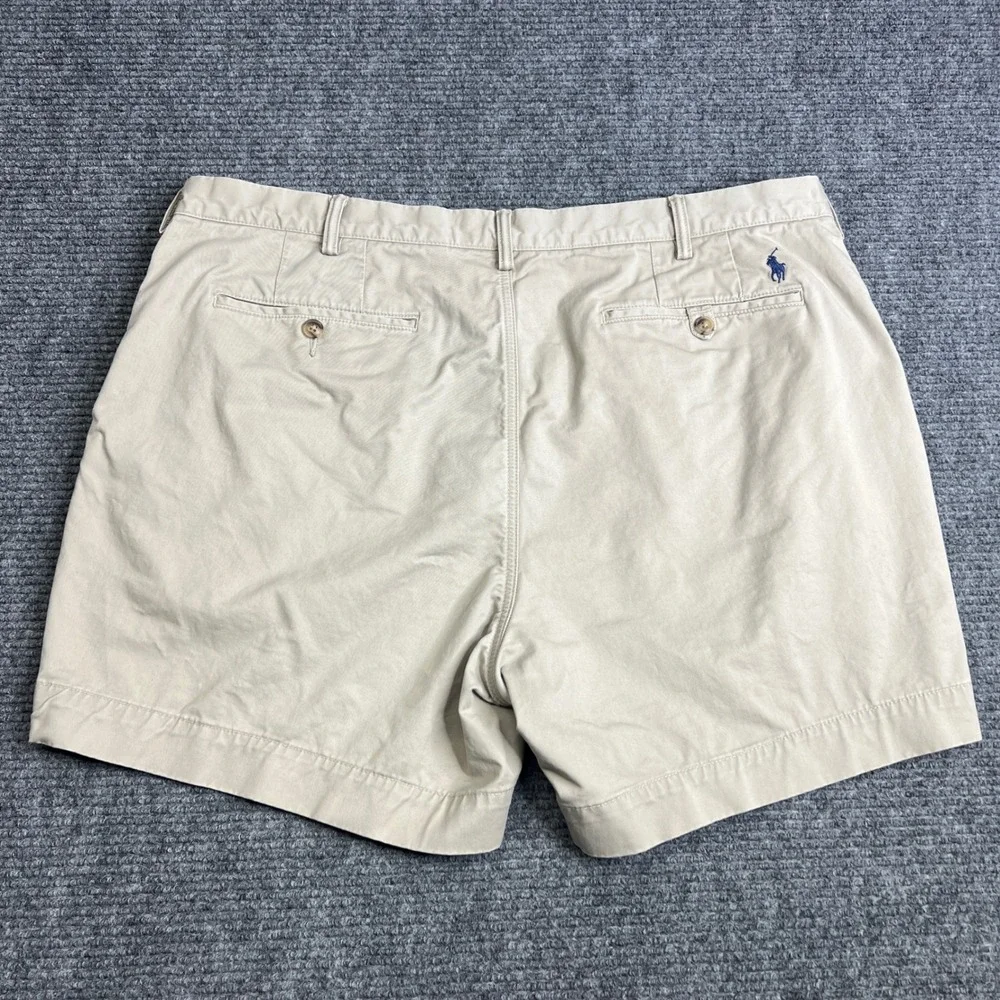 Polo Ralph Lauren Mens Classic Fit 6 Tan Khaki Stretch Chino Shorts Size 40